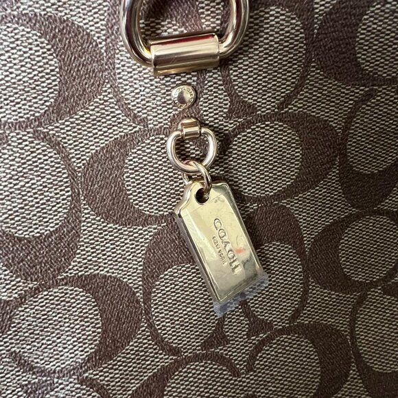 Coach Signature Katy Satchel in Khaki Electric Pink - Picture 8 of 10